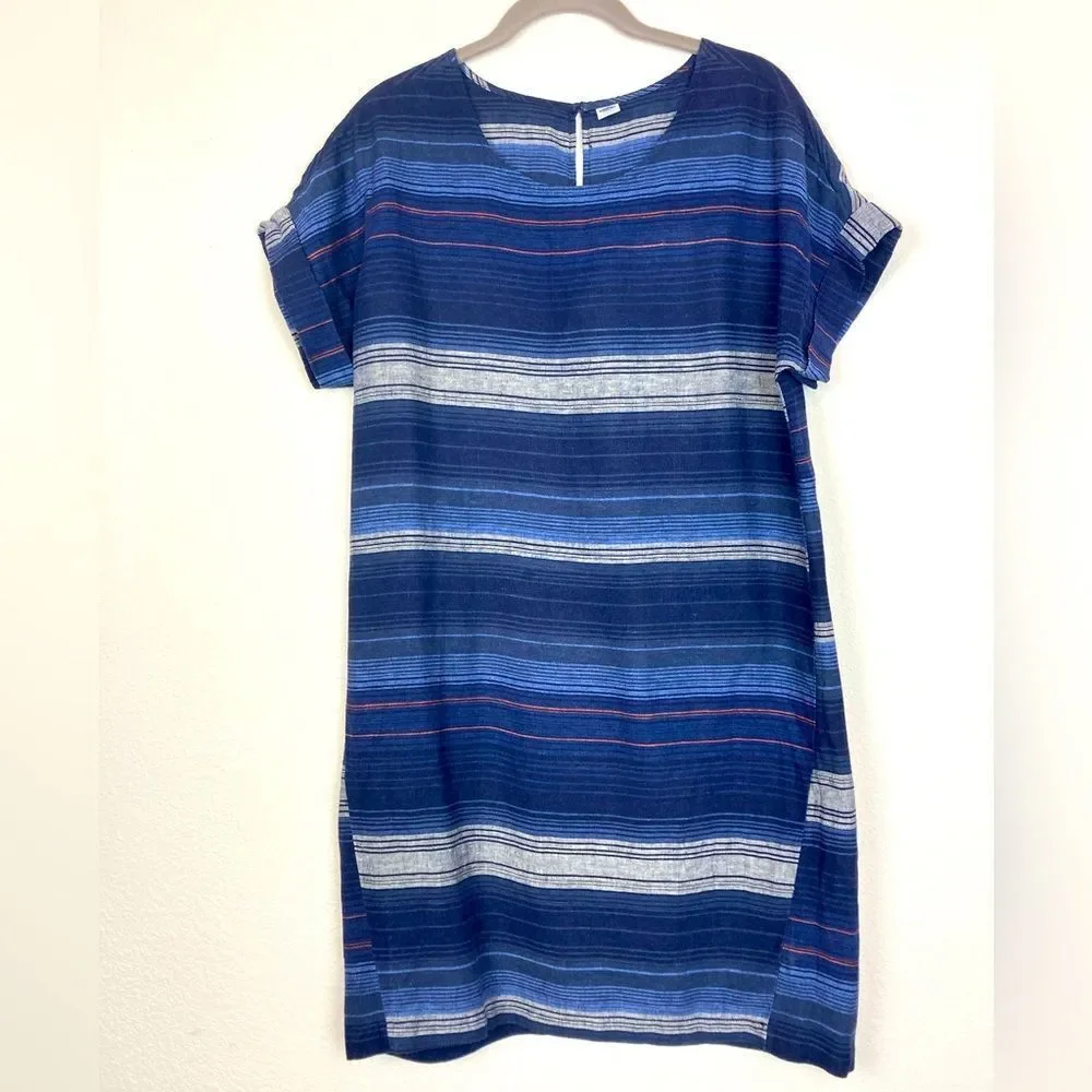 Old Navy NWOT stunning linen cotton Striped Dress Southwestern Vibe